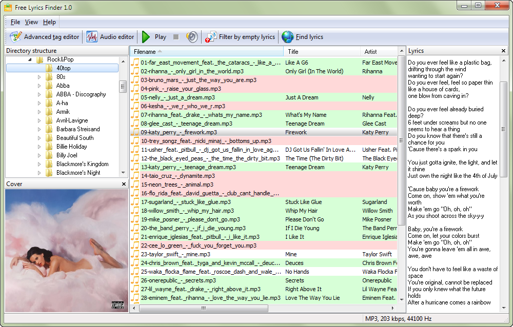 ... songs Save lyrics inside MP3, FLAC... files Automated lyrics search