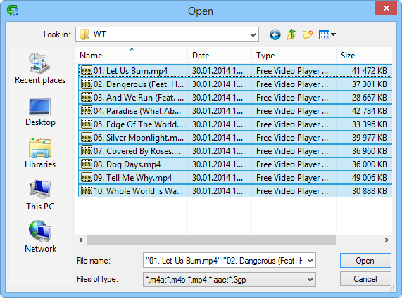 Opening MP4 files